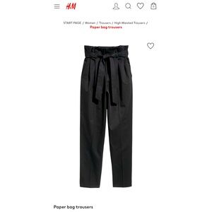 H&M Paper Bag High Waisted Trousers Size 10